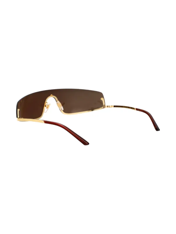 Gucci Eyewear シールドサングラス | ブラウン | FARFETCH JP