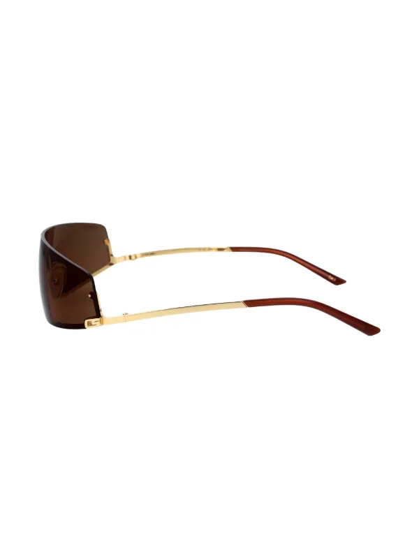 Gucci Eyewear シールドサングラス | ブラウン | FARFETCH JP