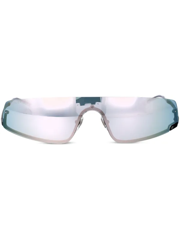 Gucci Eyewear シールドサングラス | ブラック | FARFETCH JP