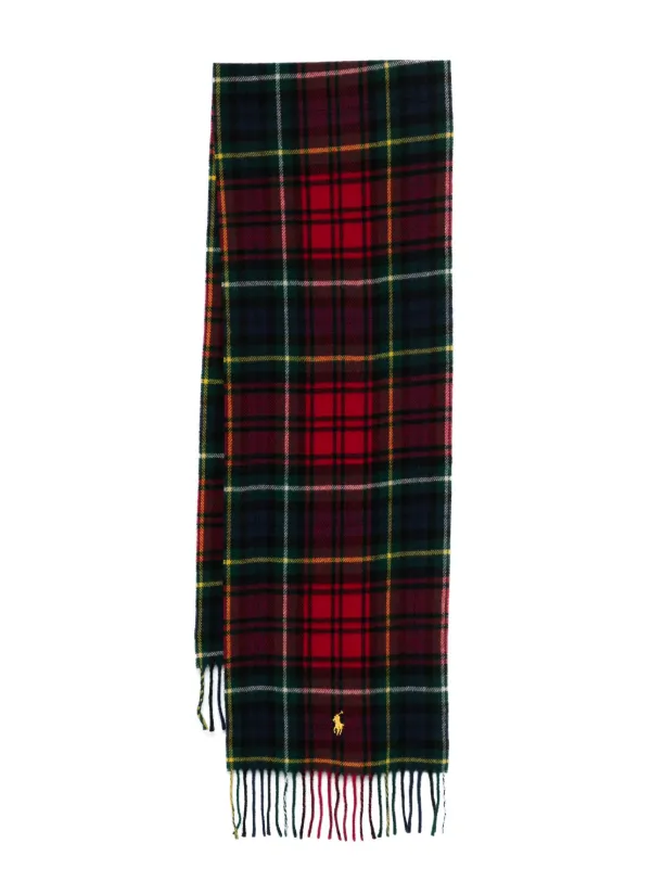 Polo Ralph Lauren check pattern Scarf Red FARFETCH TR