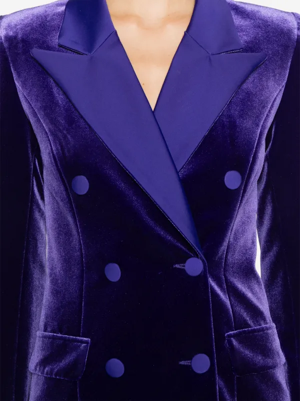 NISSA Velvet Blazer Purple FARFETCH AO