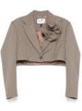 NISSA sequin-embellished cropped jacket - Neutrals