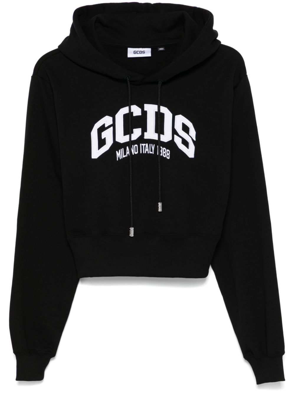 GCDS logo-embroidered hoodie - Black