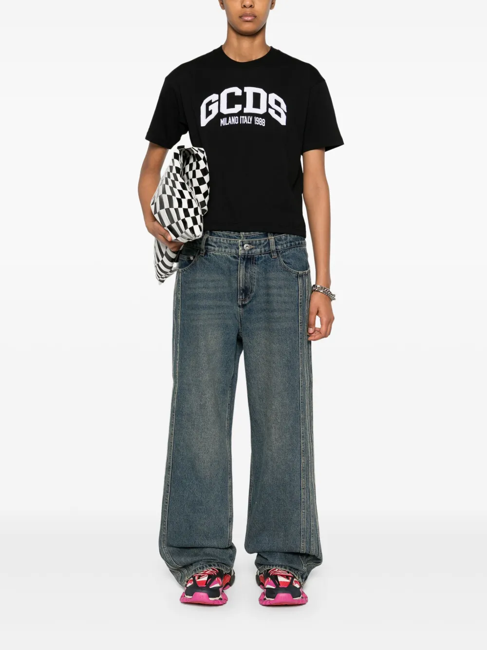GCDS Lounge T-shirt met logo Zwart