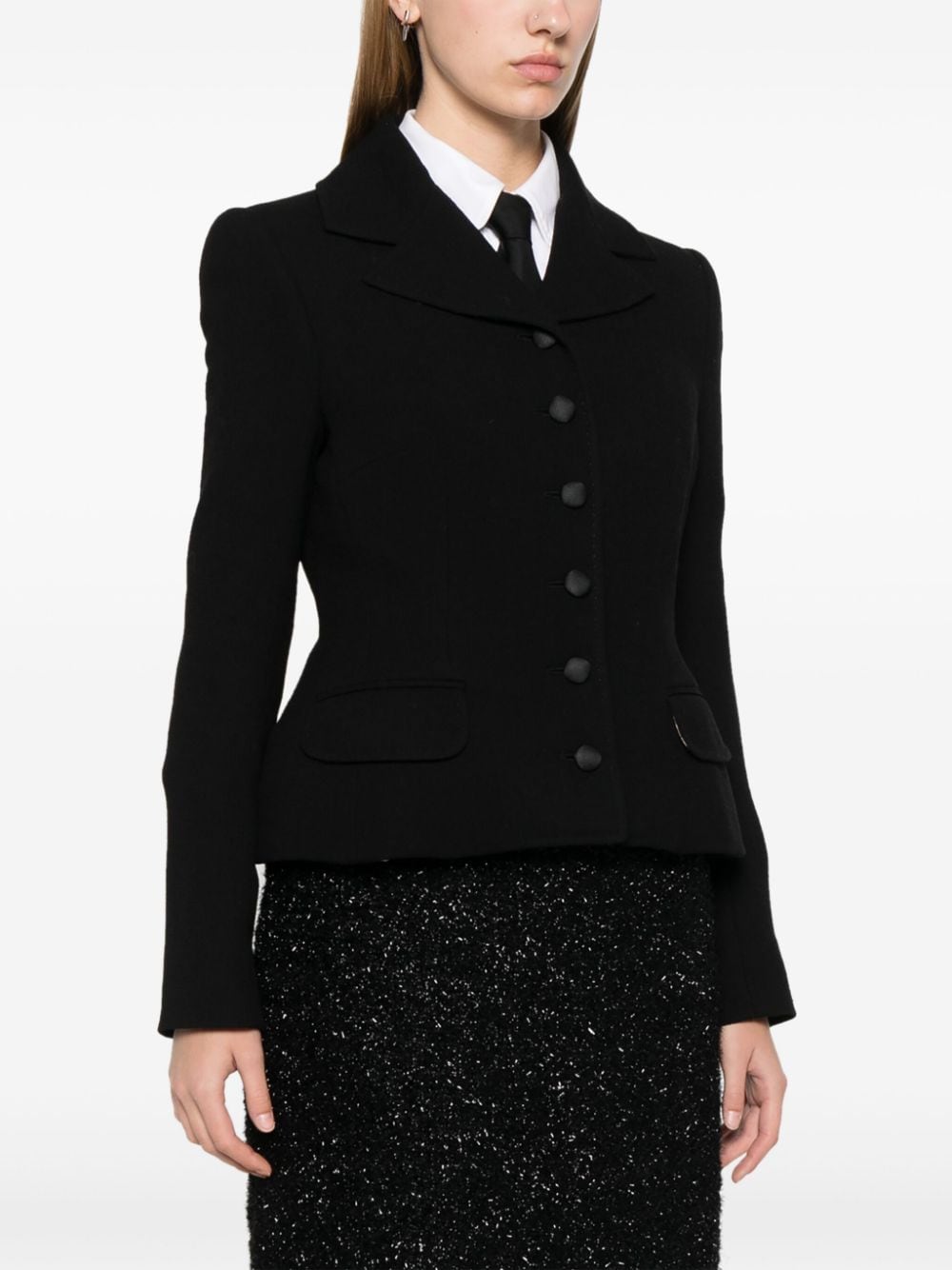 Shop Dolce & Gabbana Crepe Blazer In Black