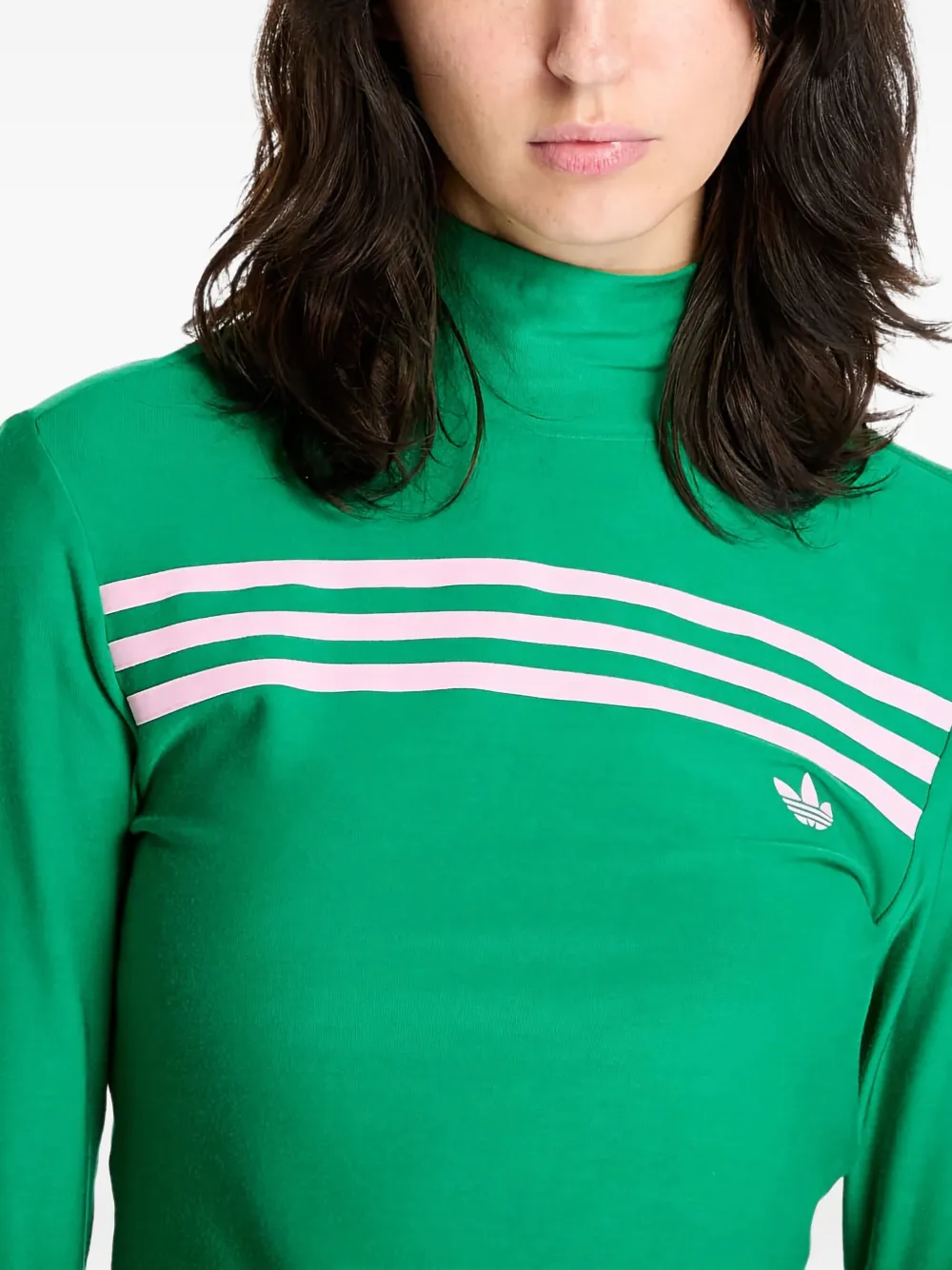 adidas T-shirt met drie strepen en logo Groen