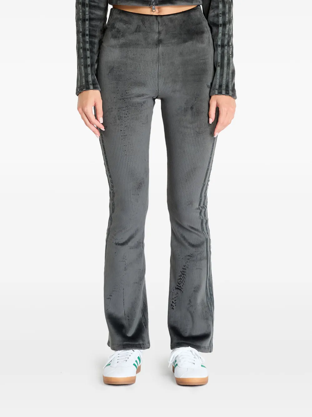 adidas Gerippte Leggings - Grau