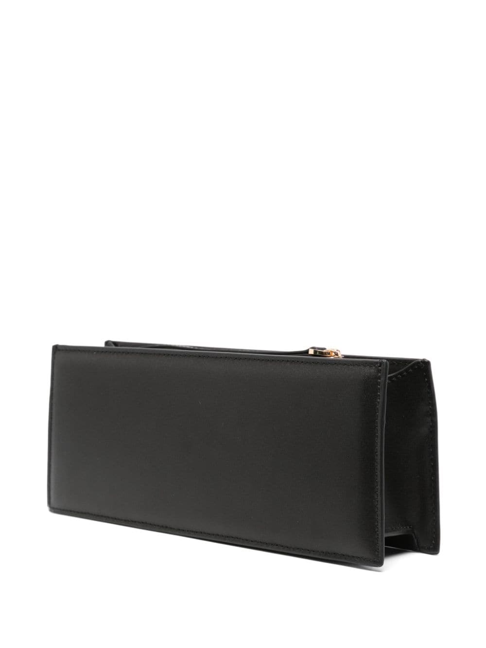 Shop Patrizia Pepe Leather Shoulder Bag In Black