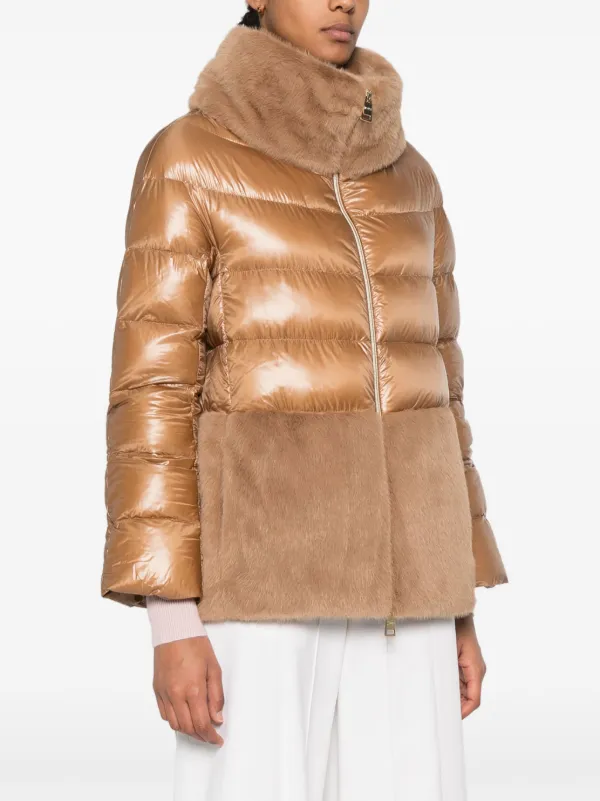 Herno faux fur Panel Jacket Brown FARFETCH ID