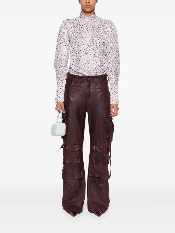 【関税込み】SALVATORE SANTORO LEATHER TROUSERS Salvatore Santoro Leather Cargo Pants | Red | FARFETCH TR