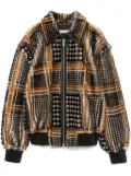 REMAIN houndstooth shearling jacket - Brown