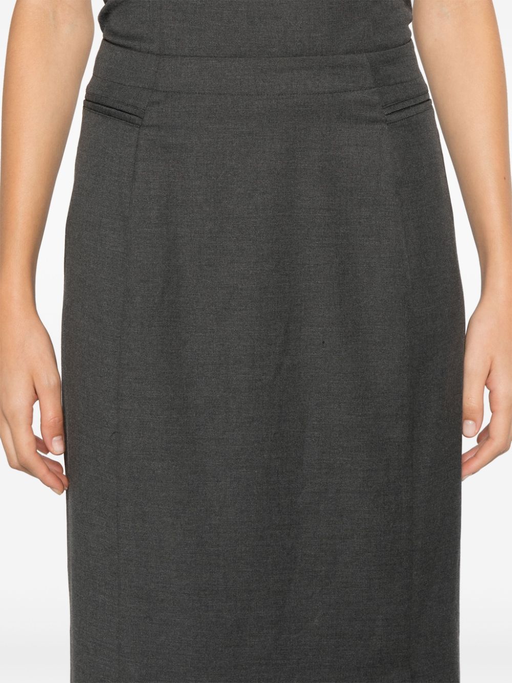 Shop Remain Pencil Midi Skirt In Grau