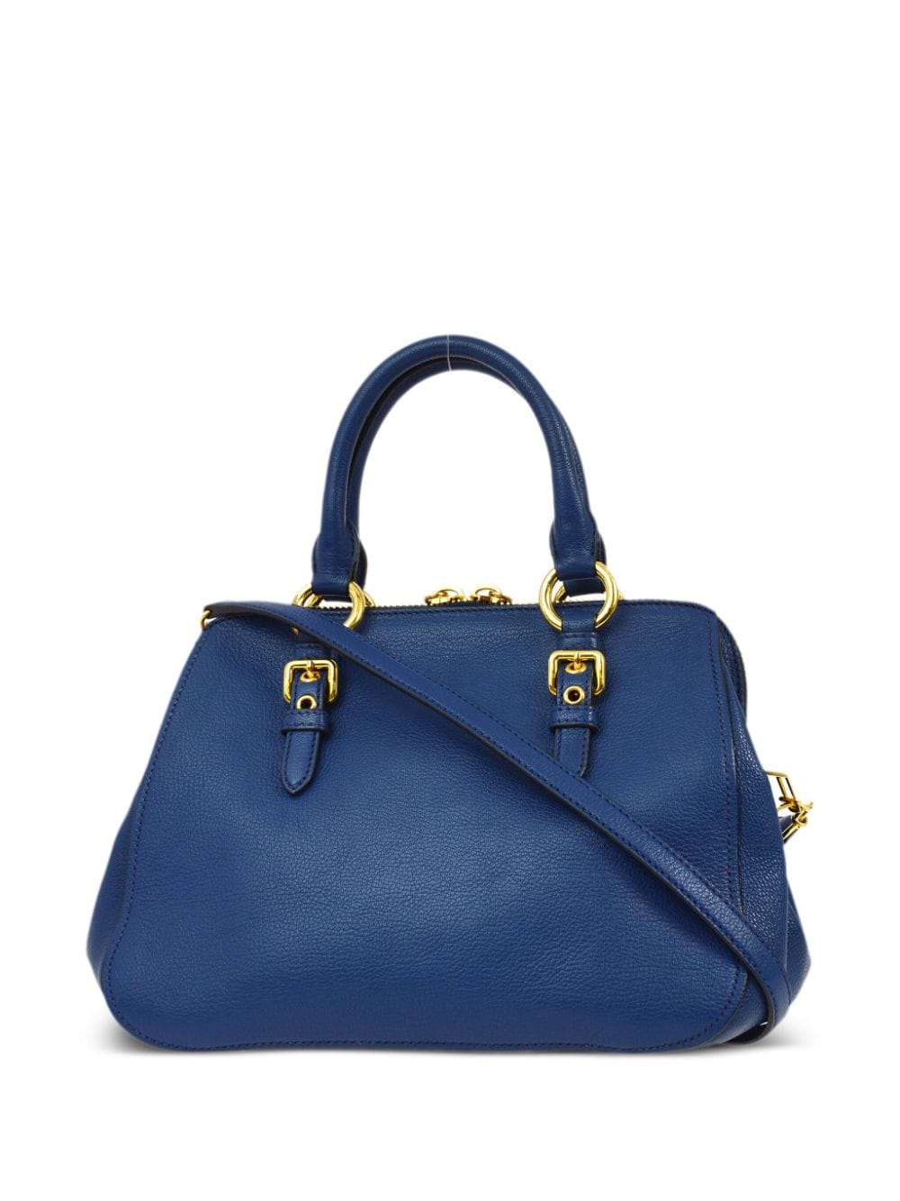 Miu Miu Pre-Owned 2010s logo-plaque leather two-way bag - Blauw