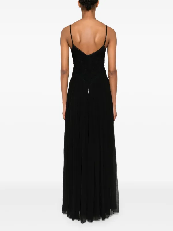 ワンピース TWINSET DRESSES TWINSET floral-appliqué Maxi Dress | Black | FARFETCH