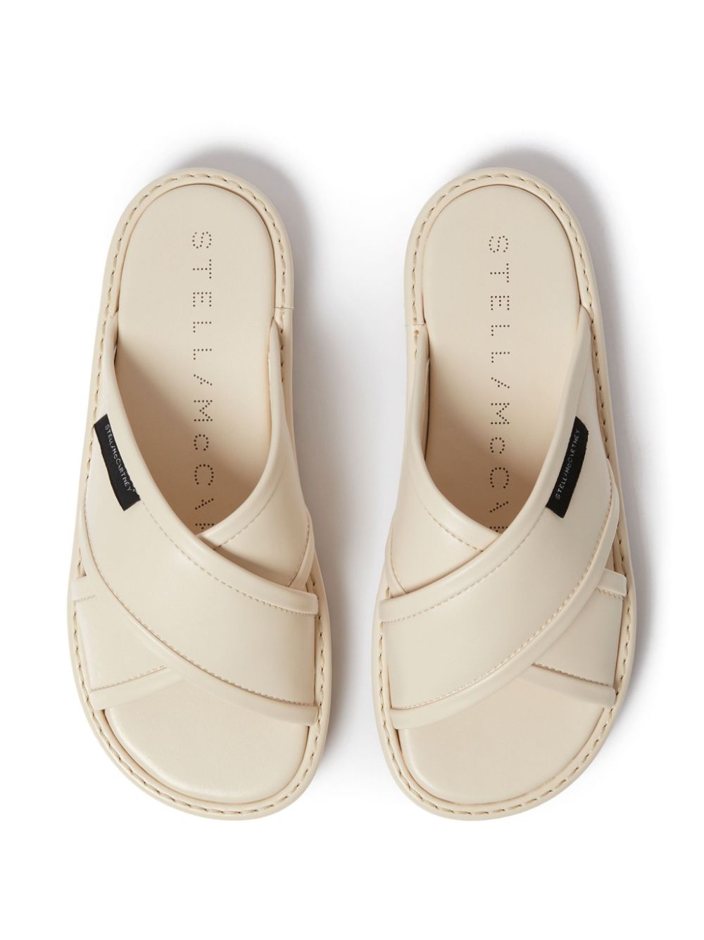 Stella McCartney Slippers met logopatch Beige