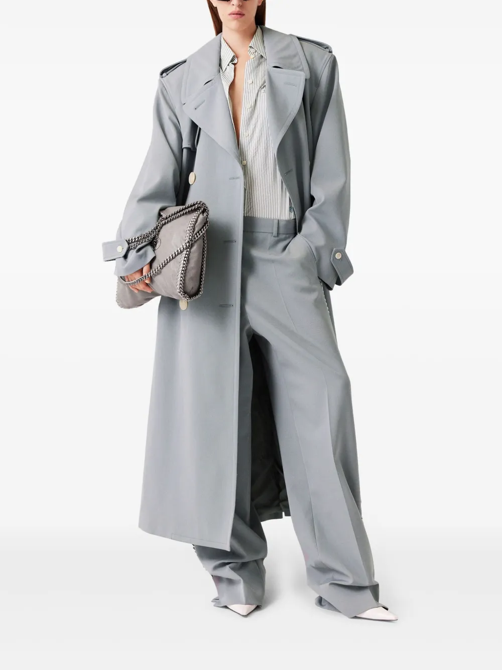 Stella McCartney Trenchcoat met ceintuur - Grijs