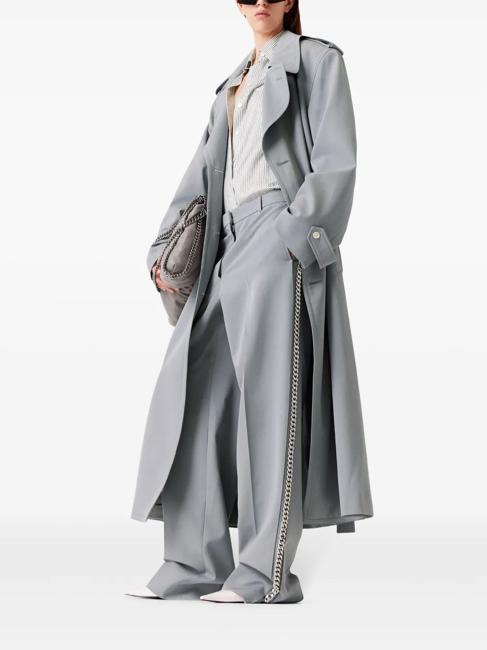 Shop Stella Mccartney Low-rise Straight-leg Trousers In Grey