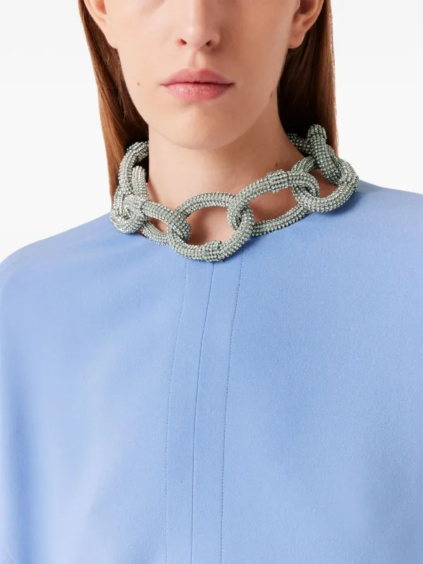 Stella McCartney chain-detail short-sleeve Top Blue FARFETCH IN