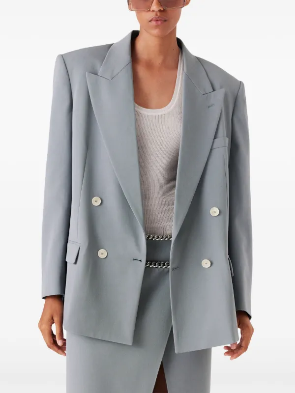 Stella McCartney ダブルブレストジャケット グレー SS25 Stella McCartney ダブルジャケット | グレー | FARFETCH JP