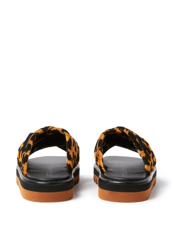STELLA MCCARTNEY エルサルチェット太ももフツ 810418W1IL0 1000 Stella McCartney leopard-print Slides | Black | FARFETCH