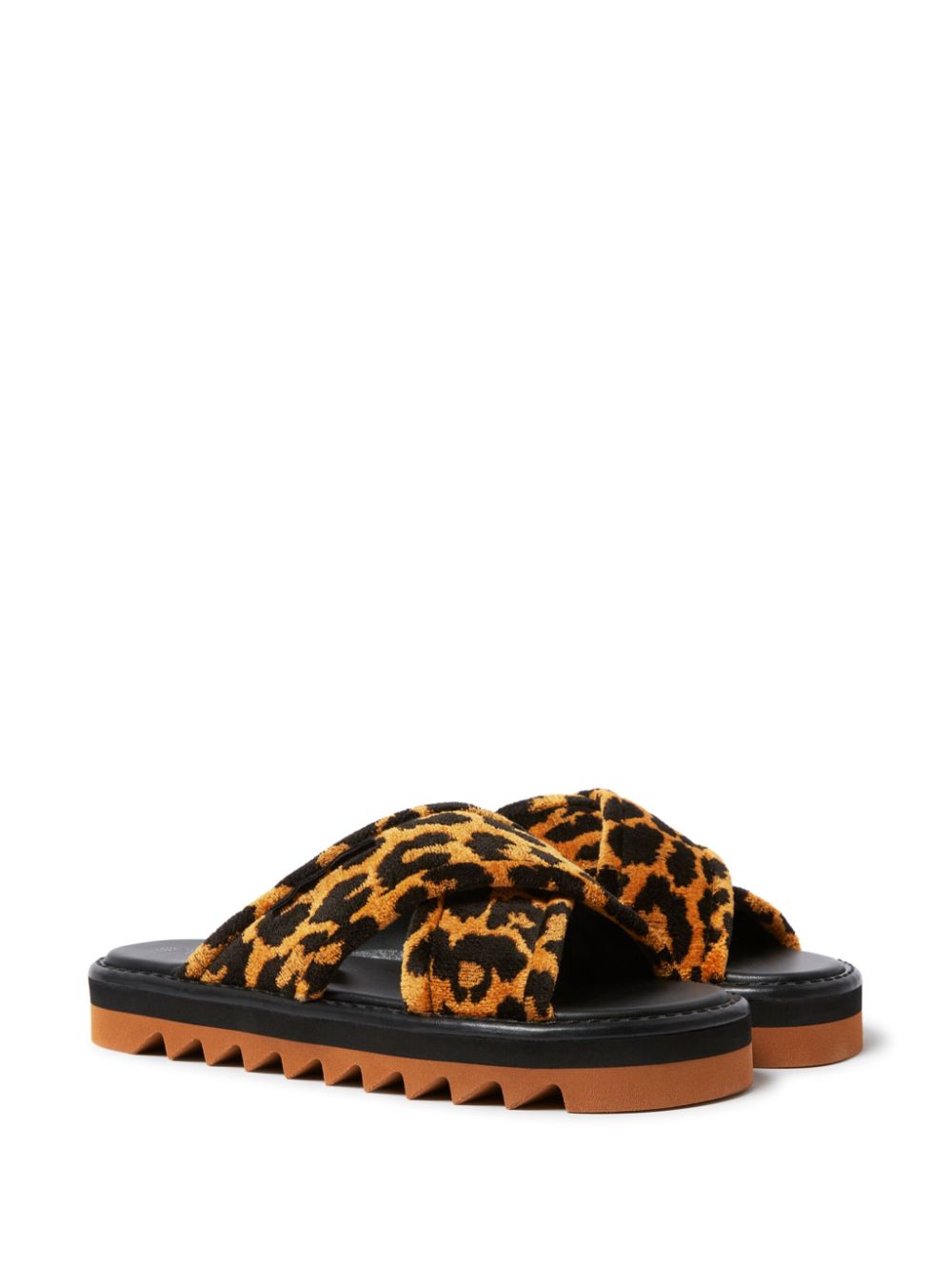 Stella McCartney Slippers met luipaardprint - Zwart