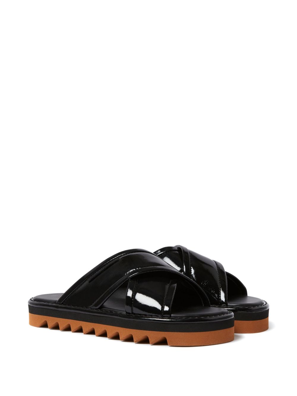 Stella McCartney Slippers met gelakte afwerking - Zwart