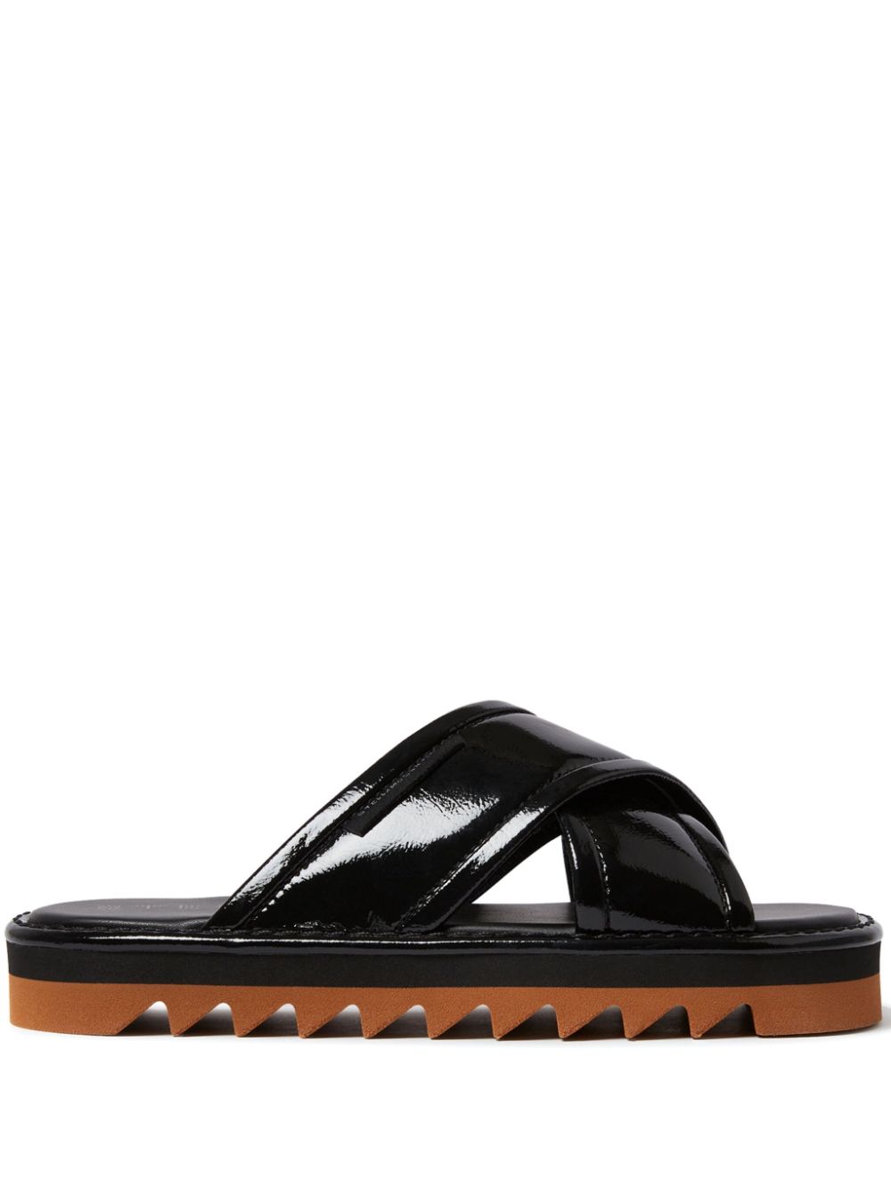 Stella McCartney patent-finish slides – Black