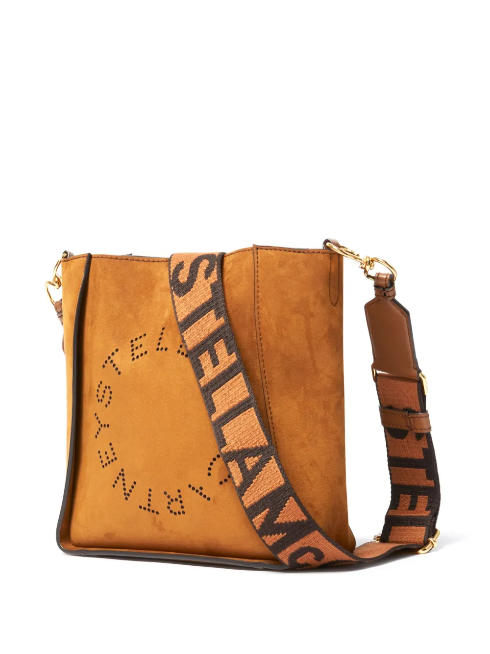 Stella McCartney Logo Square mini crossbodytas Bruin