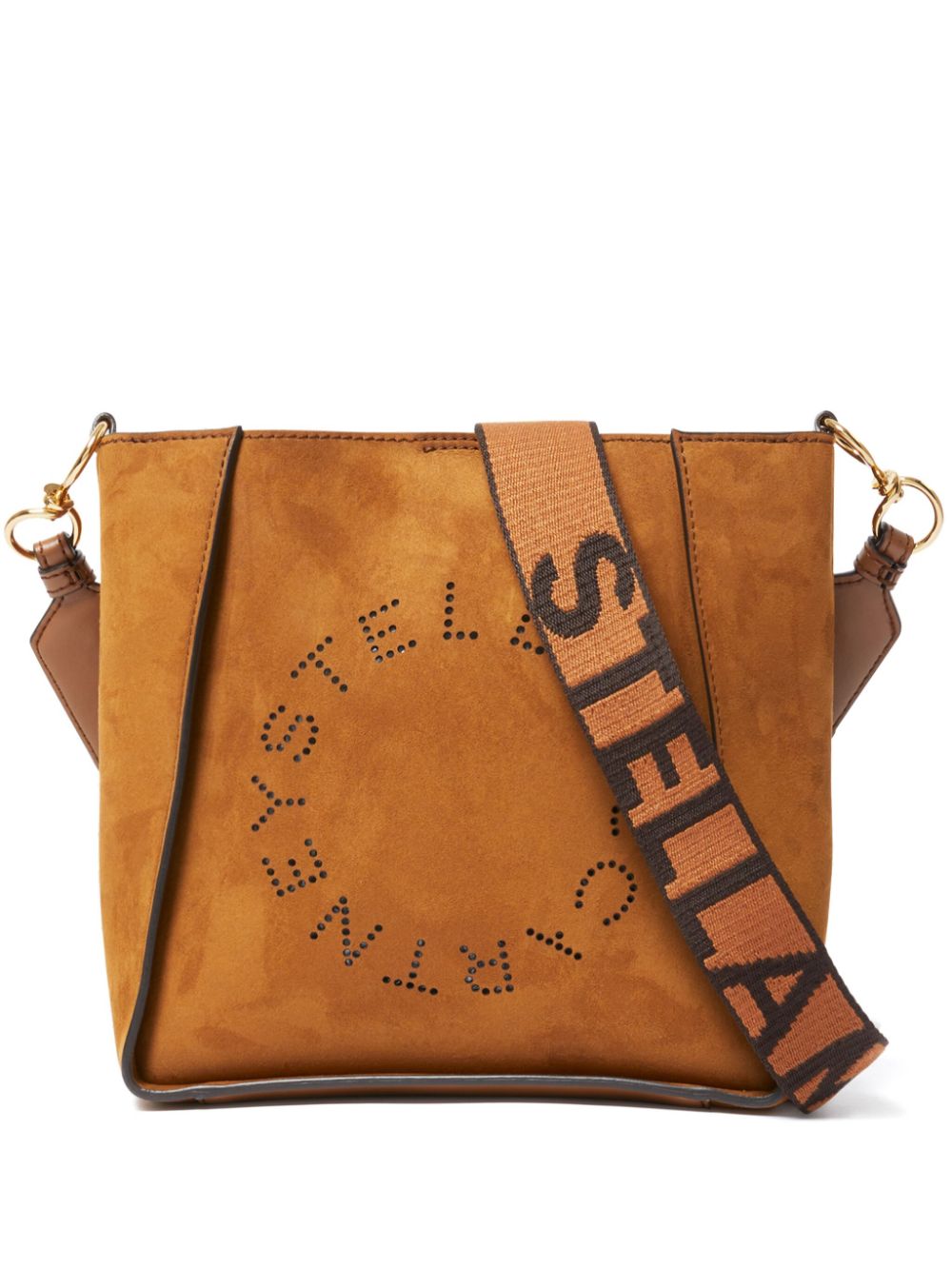 Stella McCartney Logo Square mini crossbodytas Bruin