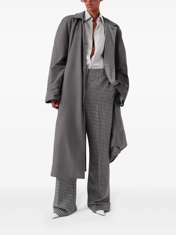 Stella McCartney リバーシブル チェックカーコート | ブラック