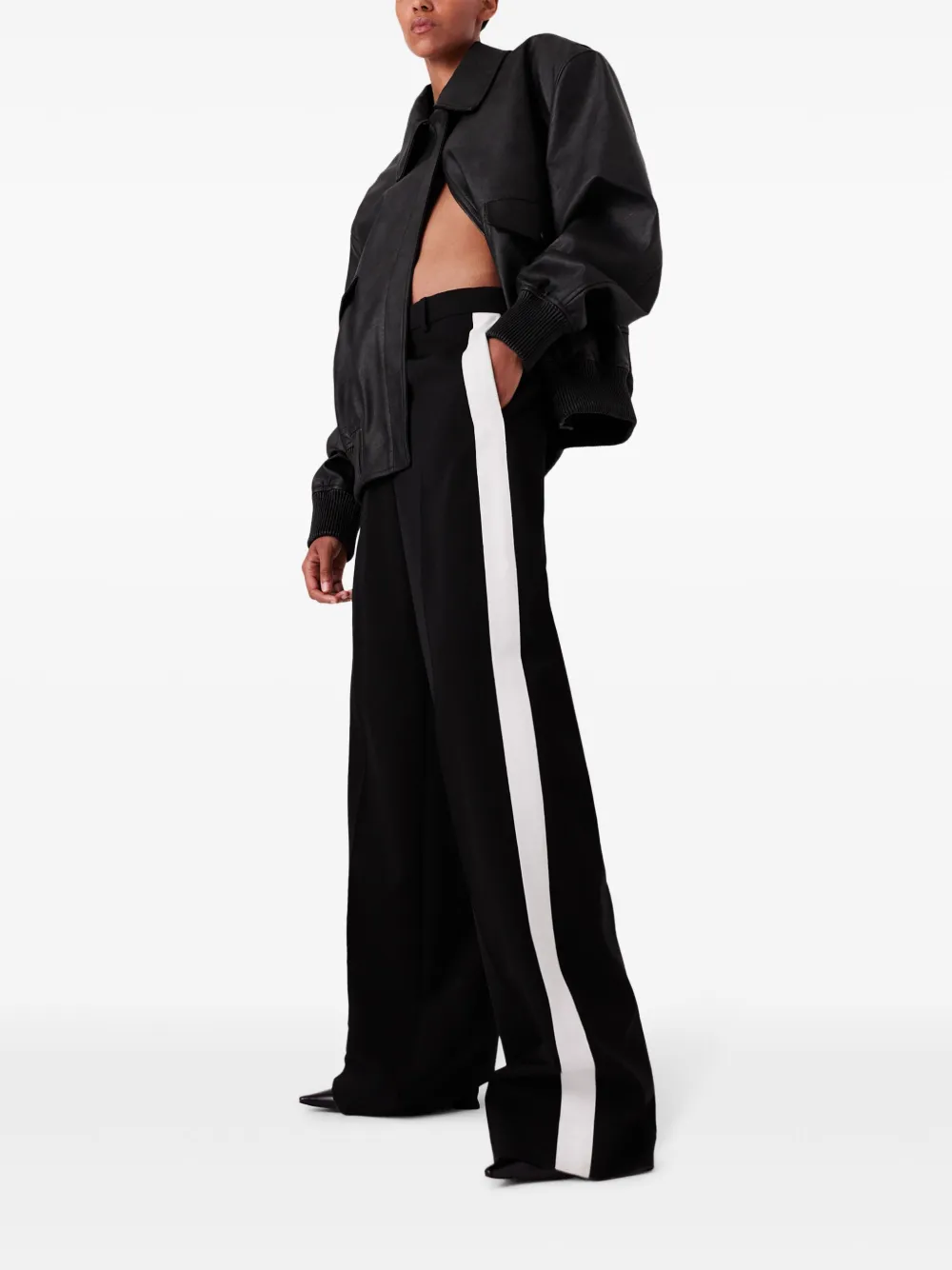 Cheap Stella McCartney stripe-detail straight-leg trousers Women