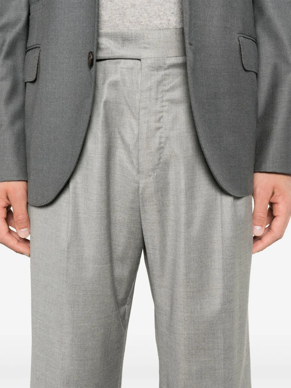 PT Torino Broek met geplooid detail Grijs