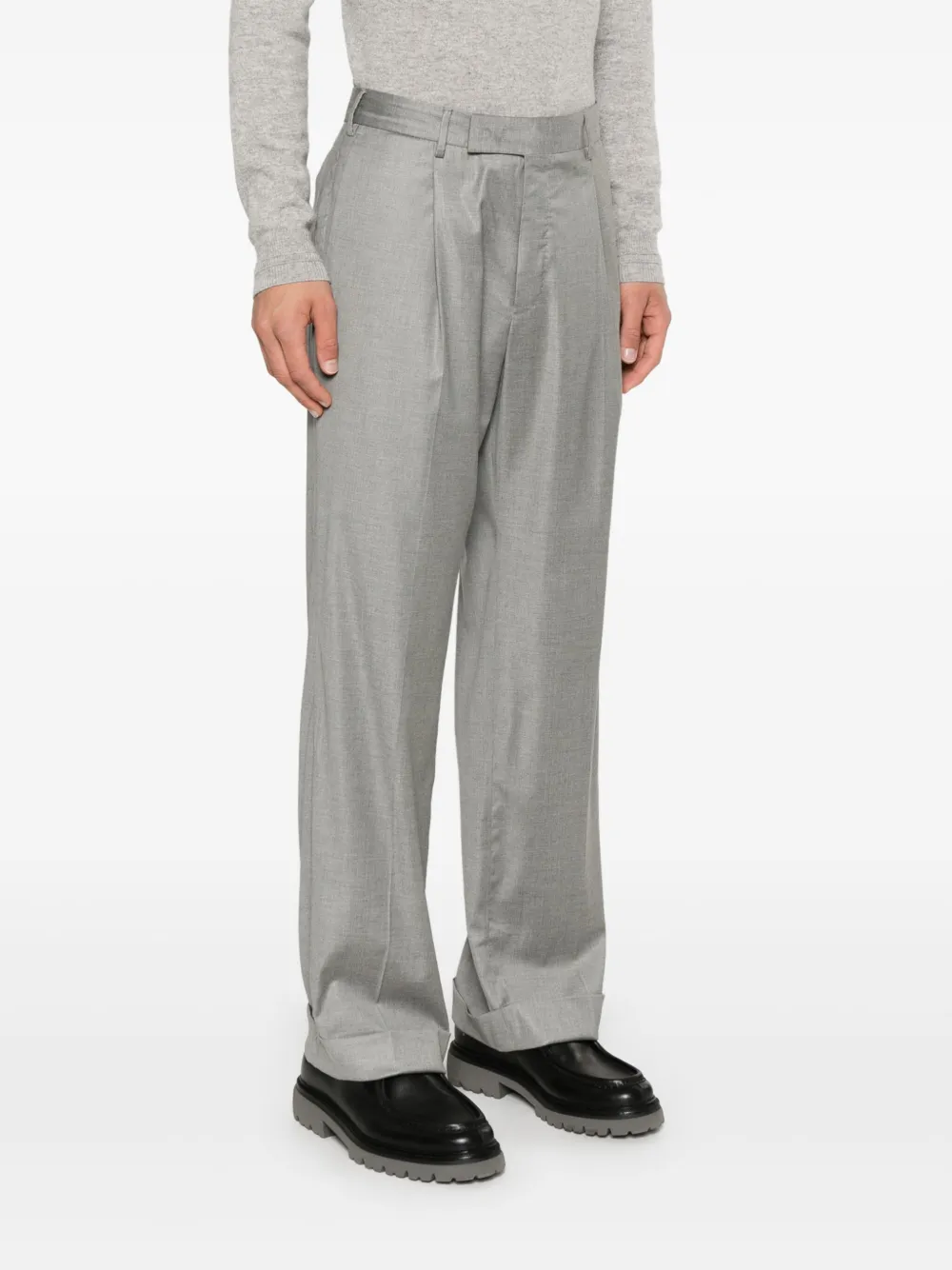 PT Torino Broek met geplooid detail Grijs