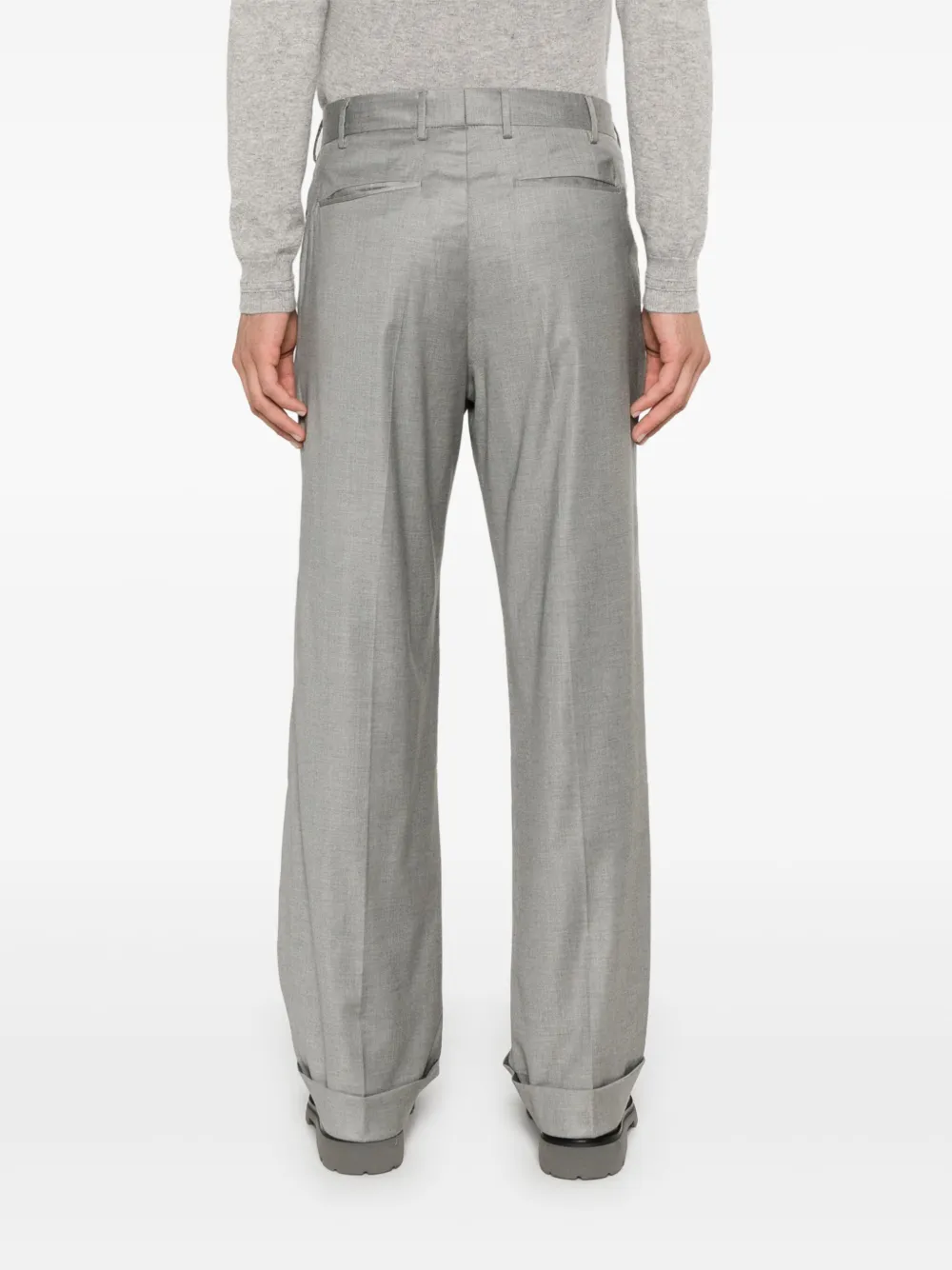 PT Torino Broek met geplooid detail Grijs