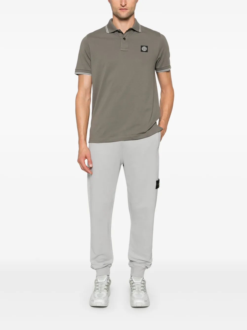 Stone Island Poloshirt met Compass-patroon - Bruin