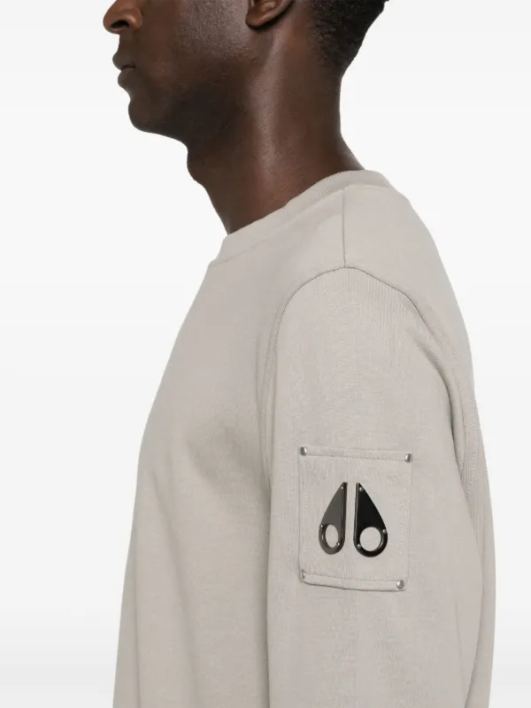 Moose Knuckles logo plaque Sweatshirt Grey FARFETCH AE