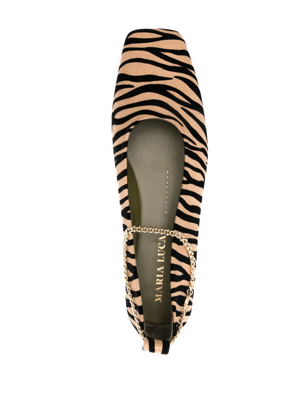 MARIA LUCA Ballerina's met zebraprint Beige