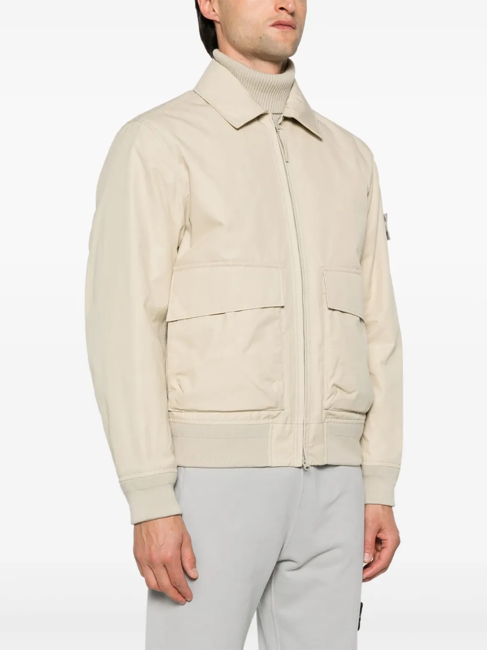 Stone Island Jack met Compass-logopatch Beige