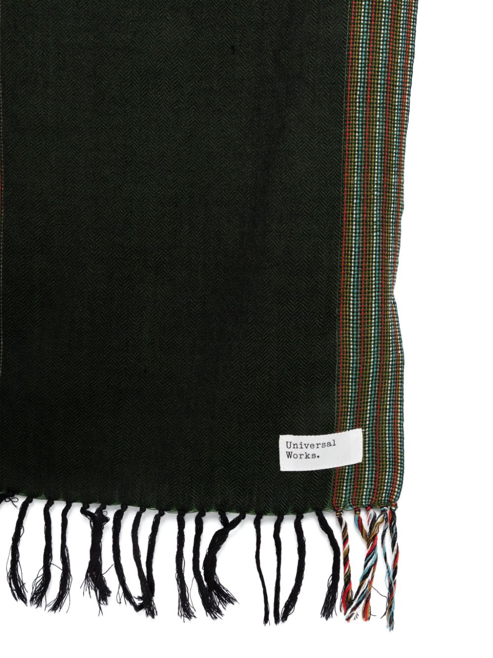 Shop Universal Works Herringbone-pattern Scarf In Green