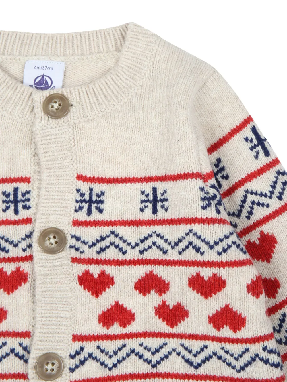 Petit Bateau Vest met jacquard Beige