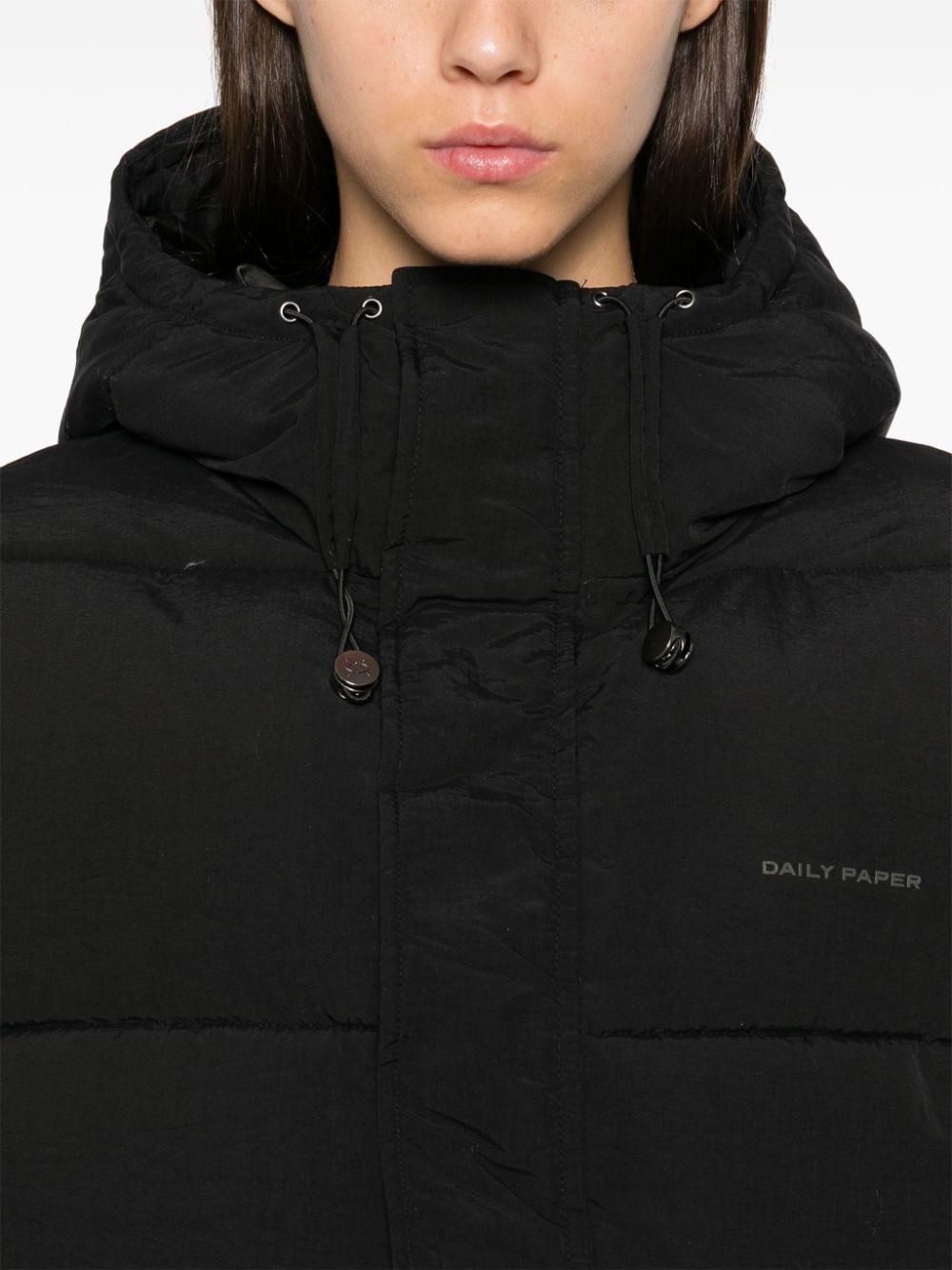 Shop Daily Paper Akira Puffer Jacket In Schwarz