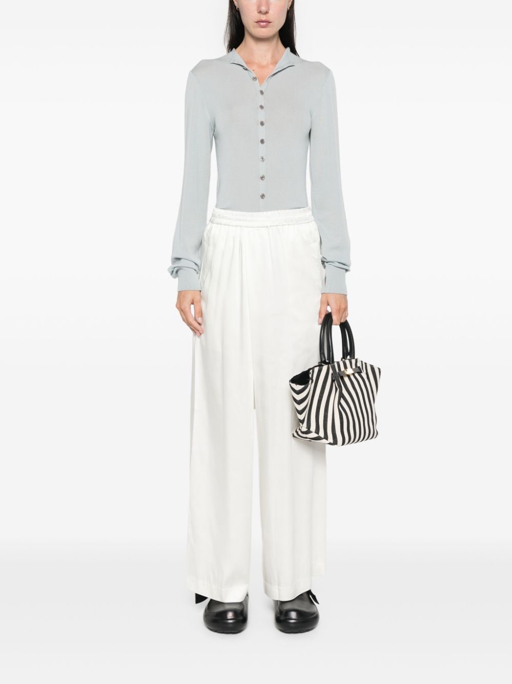 Shop Lvir Satin Trousers In White