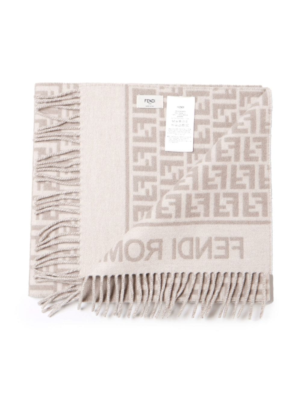 Shop Fendi Ff Jacquard Scarf In Grey