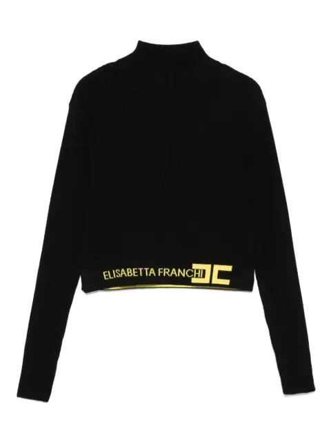 Elisabetta Franchi La Mia Bambina intarsia-knit logo sweater