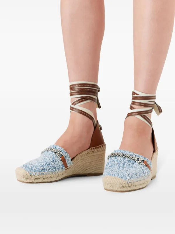 Stella McCartney Gaia Denim Boucle エスパドリーユ | ブルー