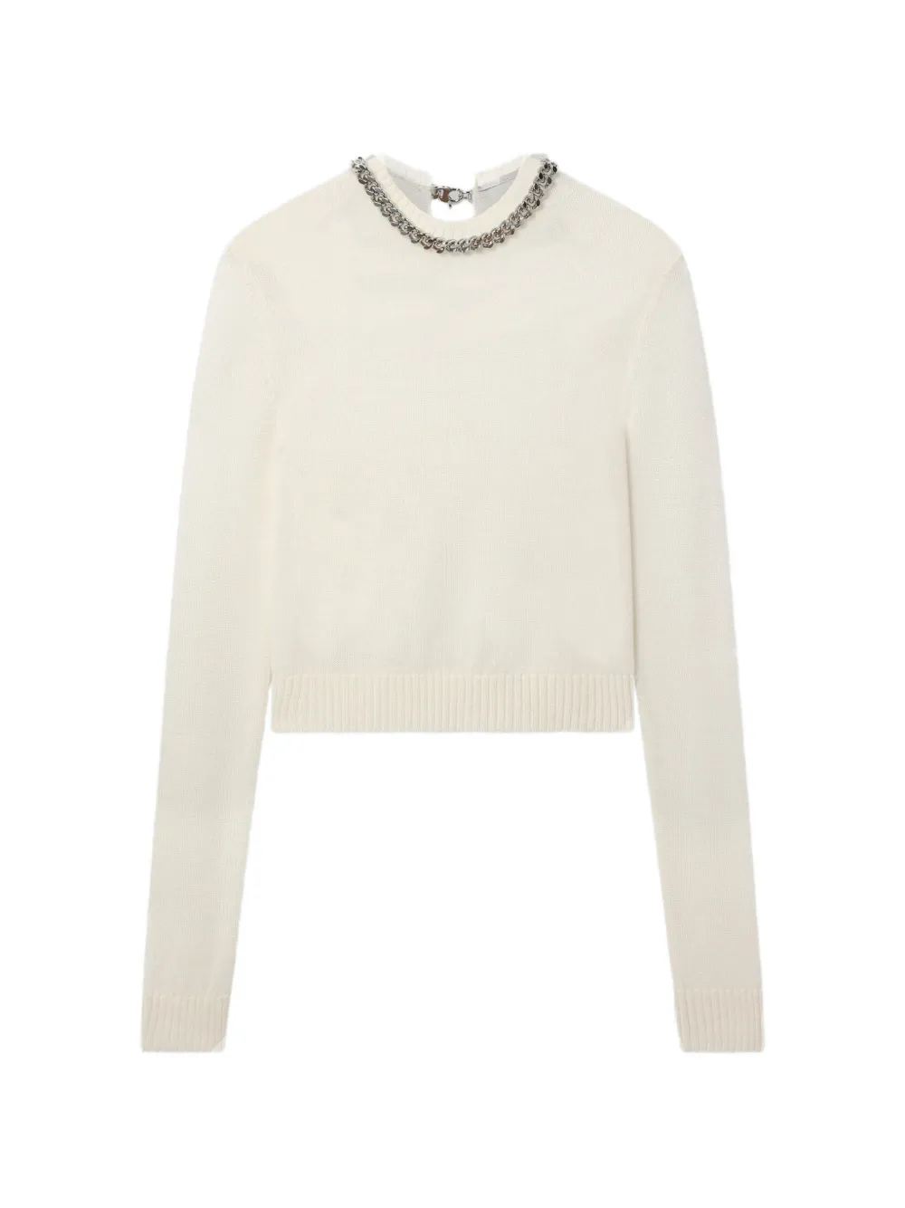 Stella McCartney Fijngebreide trui met Falabella-ketting Beige