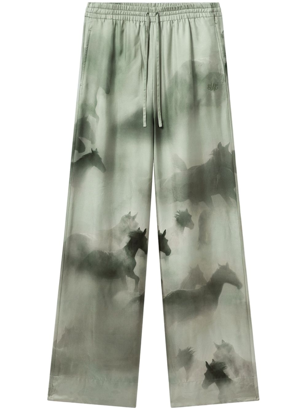 horse-print palazzo trousers