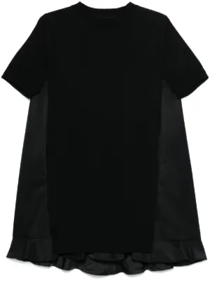 【SACAI】人気☆ サカイ サイドパネル コットン製ミニドレス SACAI】人気☆ サカイ サイドパネル コットン製ミニドレス