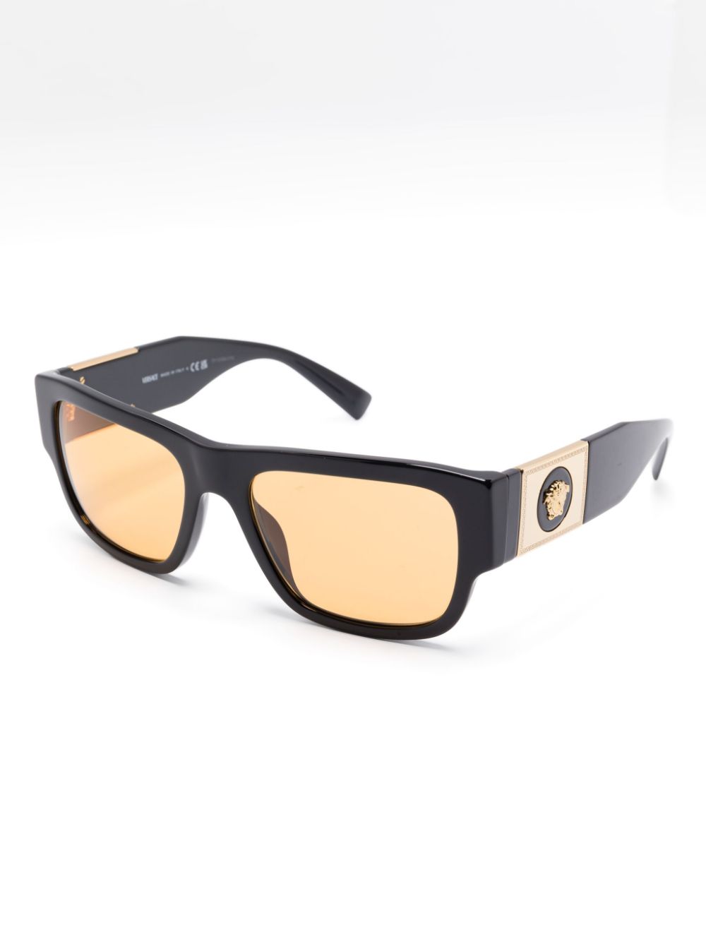 Versace Eyewear Zonnebril met rechthoekig montuur Zwart