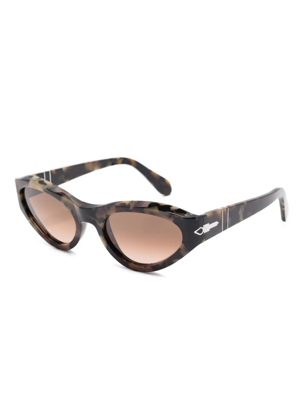 Persol Zonnebril met cat-eye montuur en schildpadschild design Bruin